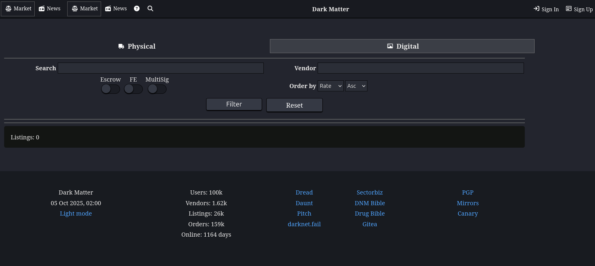 DarkMatter filters